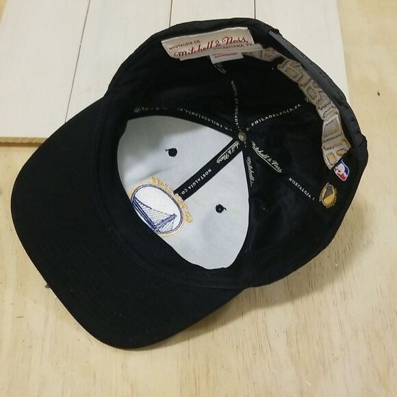 Golden State Warriors Mitchell & Ness Core Basic Black Adjustable Snapback Hat!! - Picture 7 of 7